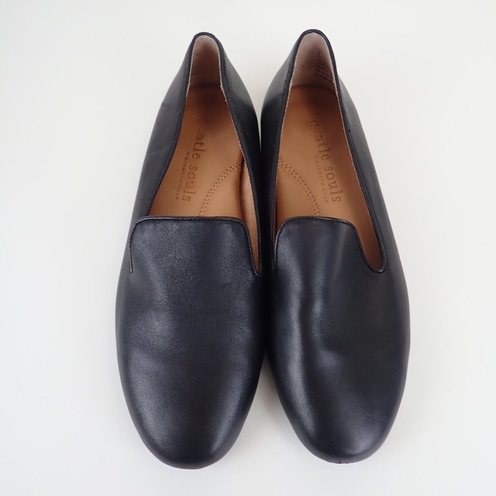 Gentle Souls Eugene Women's 8 M Black leather Flats Slip on